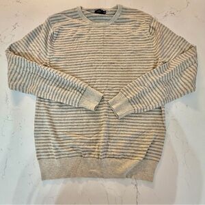 J.Crew Striped Gray Sweater for Men-Medium Wool